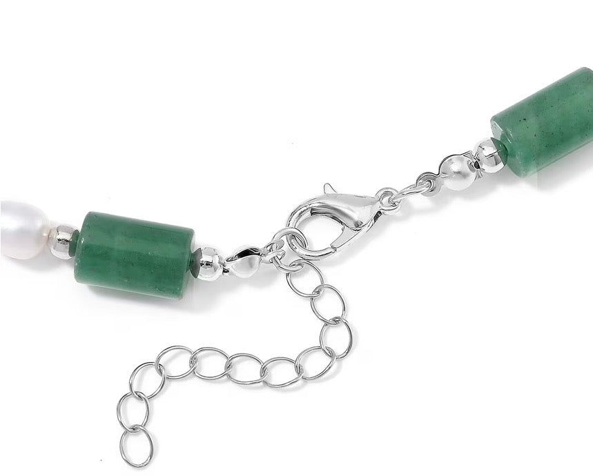 Green Aventurine & Freshwater Pearl Necklace