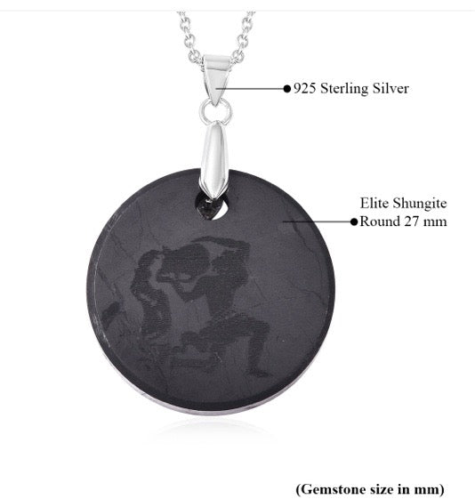 Elite Shungite Aquarius (Zodiac) Pendant With Chain