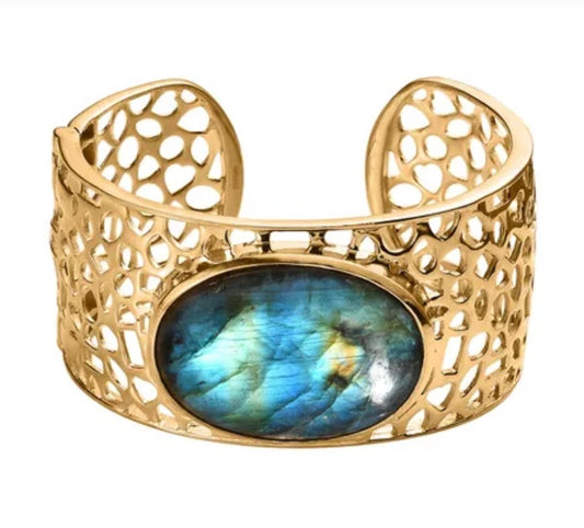 Malagasy Labradorite Cuff Bracelet