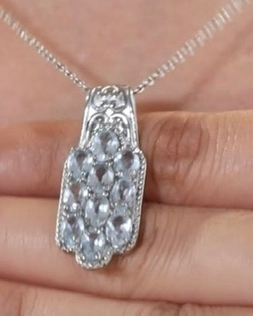Sky Blue Topaz Stainless Steel Pendant