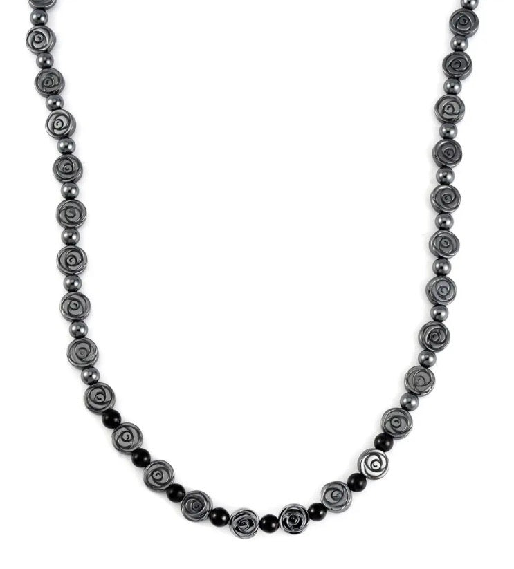 Elite Shungite & Hematite Carved Necklace