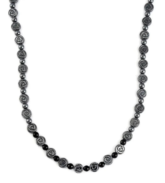 Elite Shungite & Hematite Carved Necklace