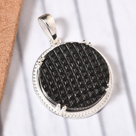 Elite Shungite Carved Silver Pendant
