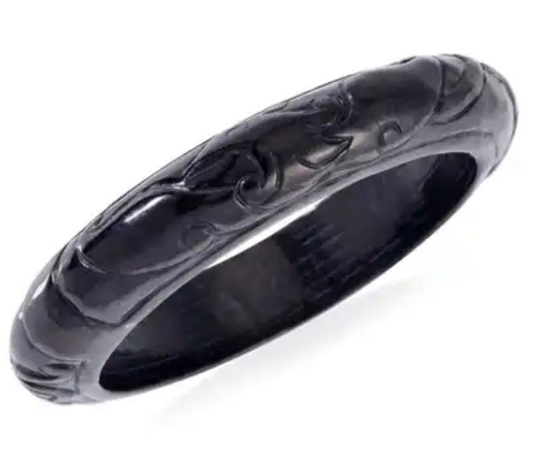 Shungite Carved Bangle Bracelet