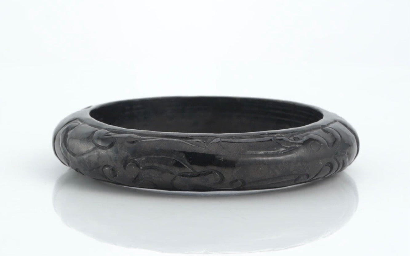 Shungite Carved Bangle Bracelet