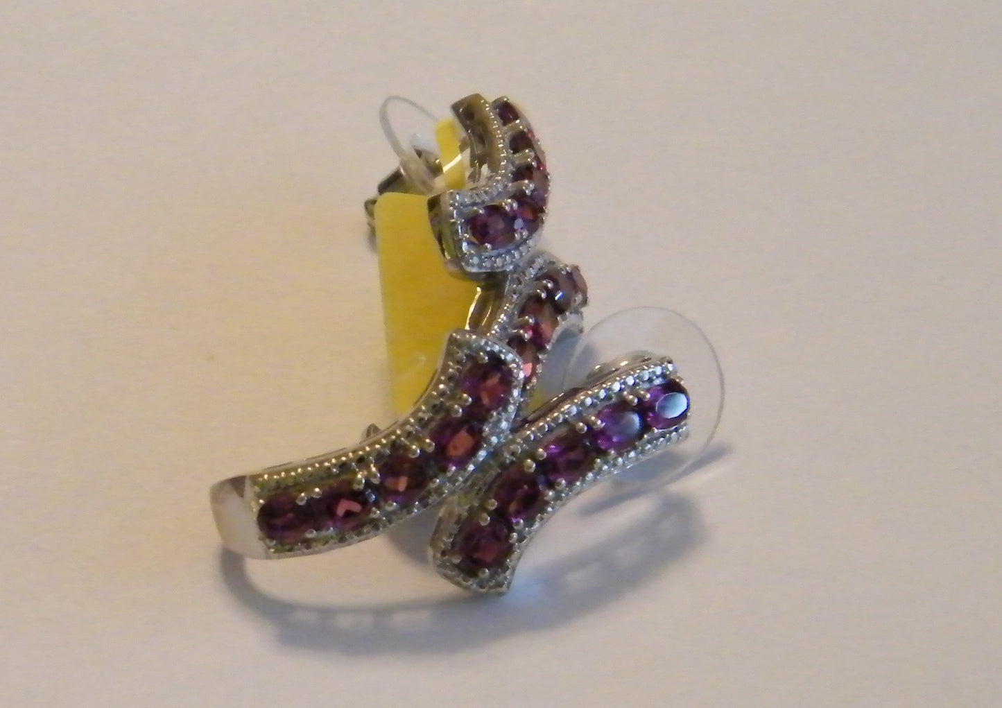 Orissa Rhodolite Garnet J-Hoop Earrings 925 Sterling Silver