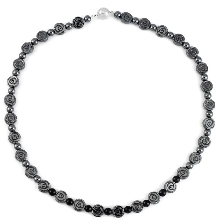 Elite Shungite & Hematite Carved Necklace