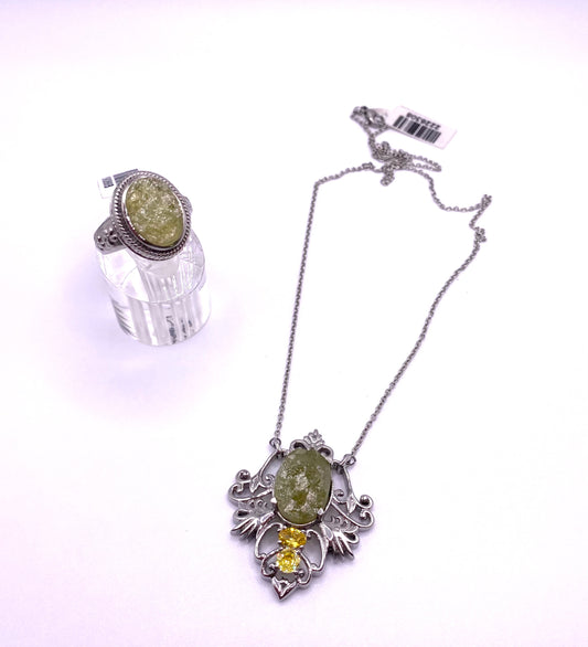 Mali Garnet Ring and Necklace Set
