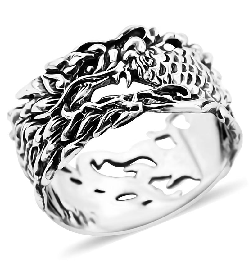 Artisan Crafted Dragon Design 925 Sterling Silver Ring