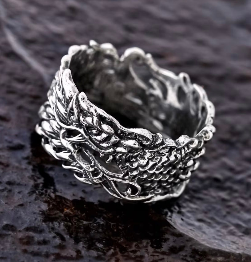 Artisan Crafted Dragon Design 925 Sterling Silver Ring