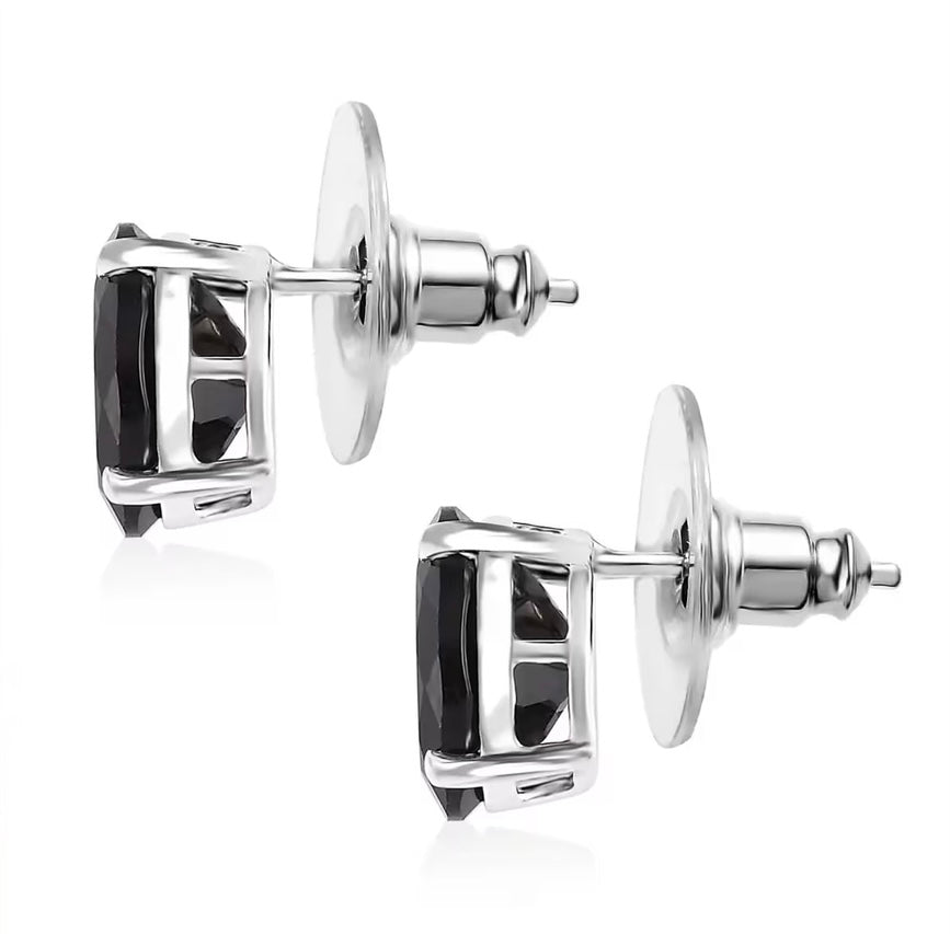 Thai Black Spinel Stud Earrings