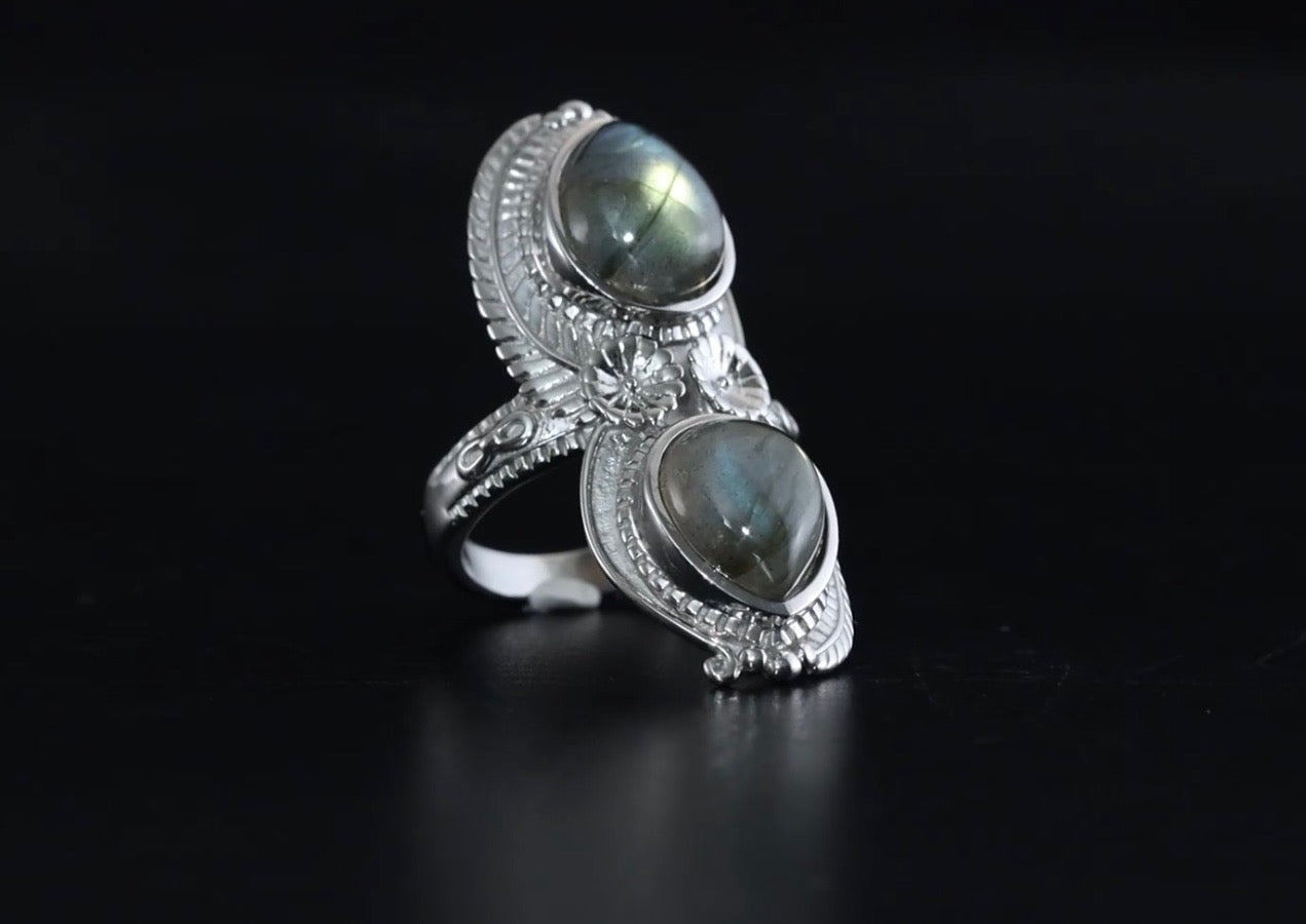Labradorite 2 Stone Ring