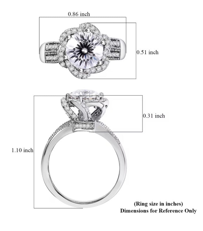 Moissanite Engagement Ring Crisantamo Cut