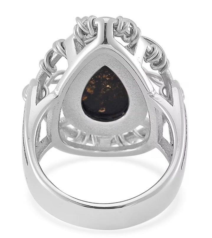 Abalone Shell Tree Of Life Ring