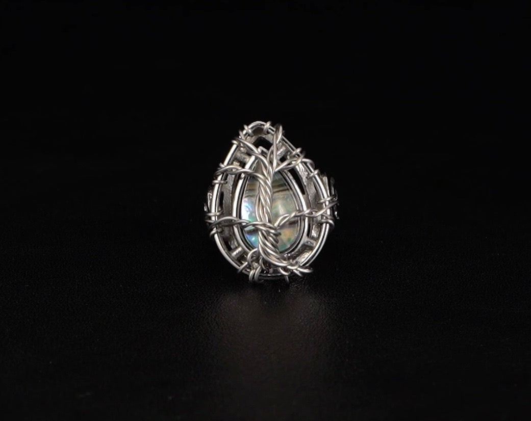 Abalone Shell Tree Of Life Ring