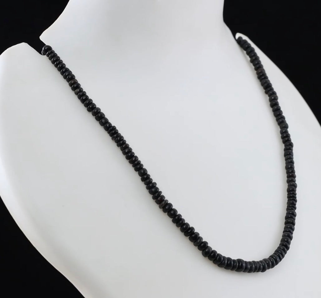 Black Opal Rondelle Beaded Necklace