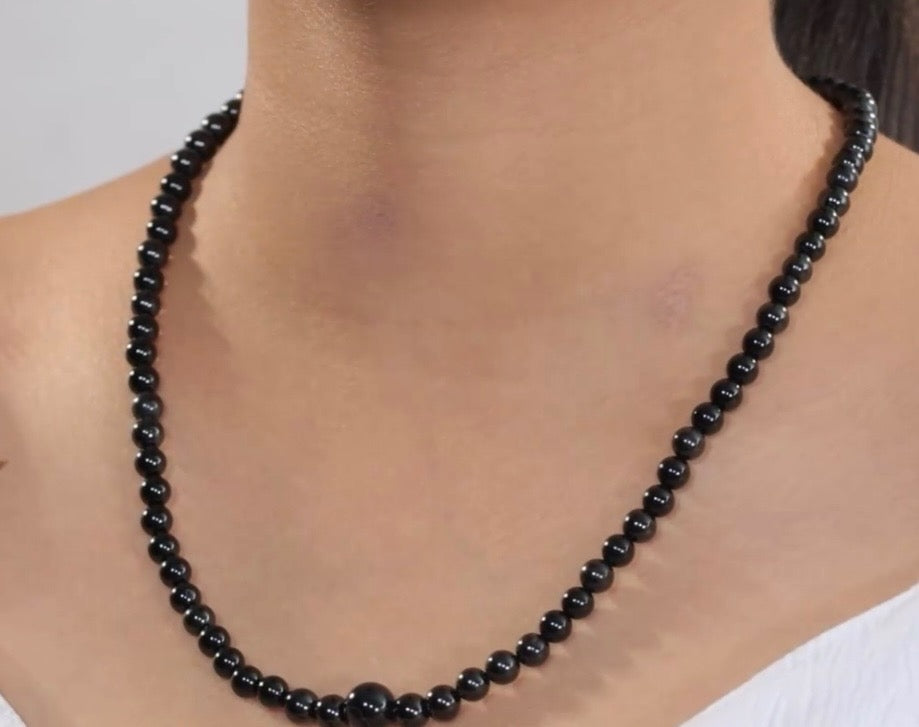 Black Spinel / Agate / Obsidian Necklace