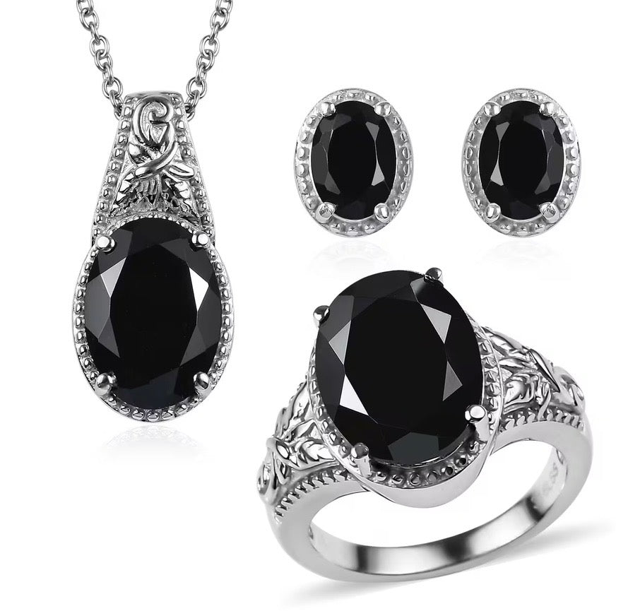 Thai Black Spinel 3 Piece Set