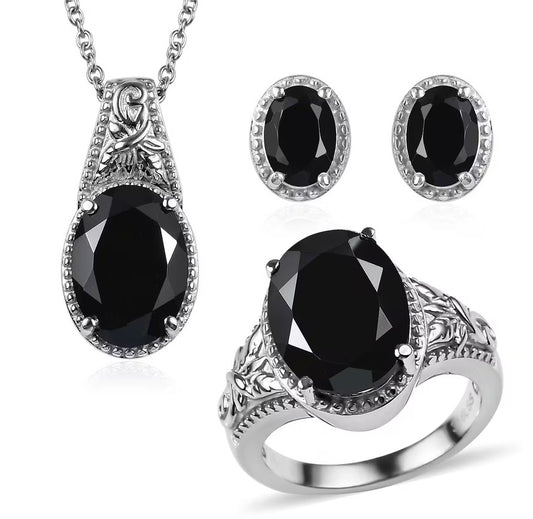 Thai Black Spinel 3 Piece Set