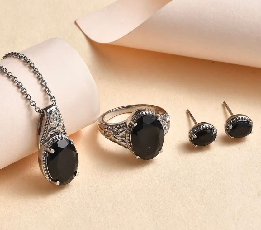 Thai Black Spinel 3 Piece Set