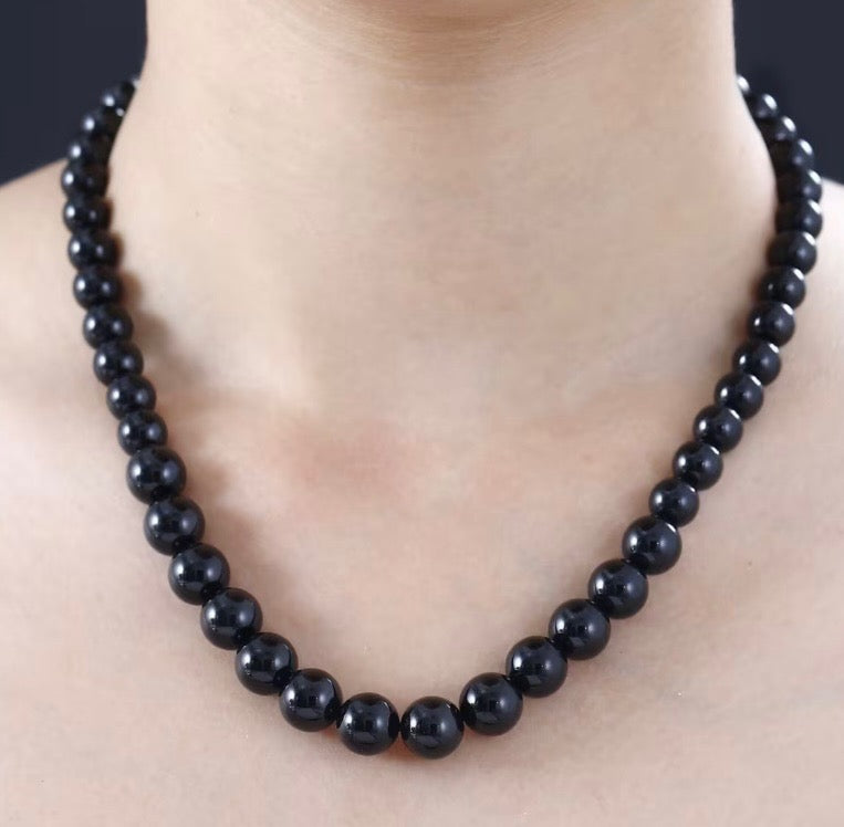 Australian Black Tourmaline Bead Necklace