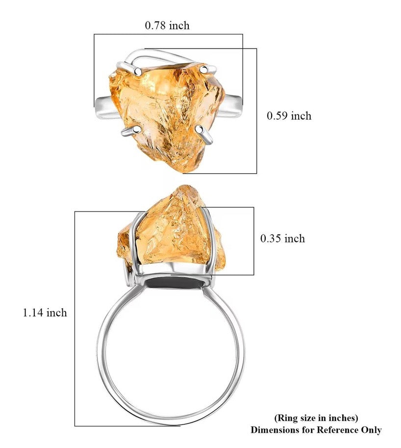 Artisan Crafted Rough Cut Brazilian Citrine Ring