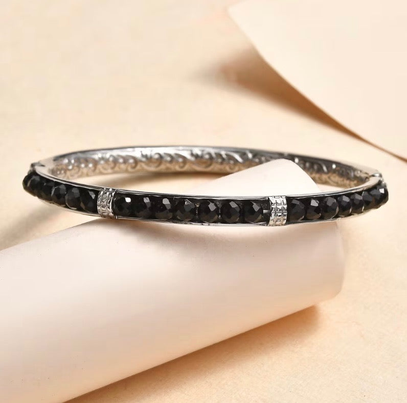 Australian Black Tourmaline Bangle Bracelet