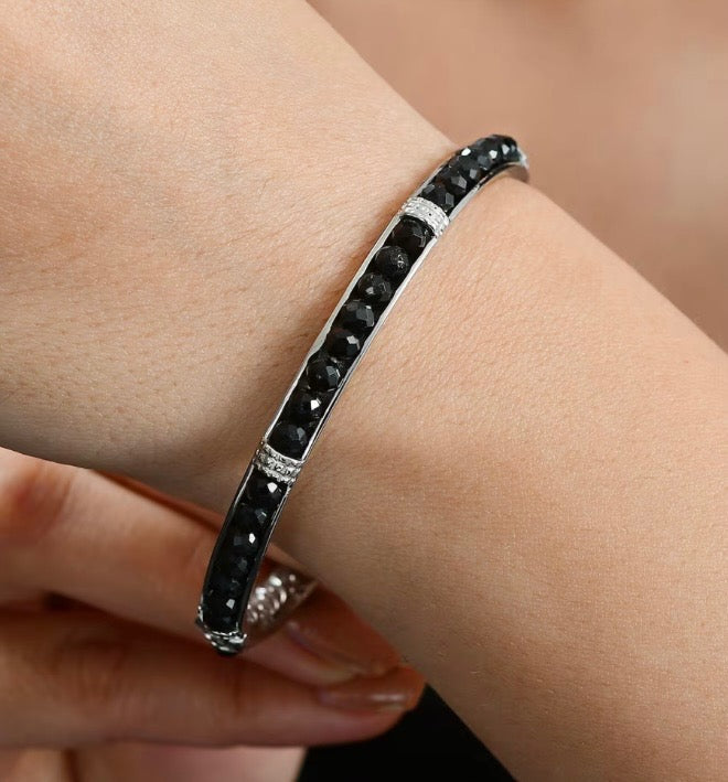 Australian Black Tourmaline Bangle Bracelet