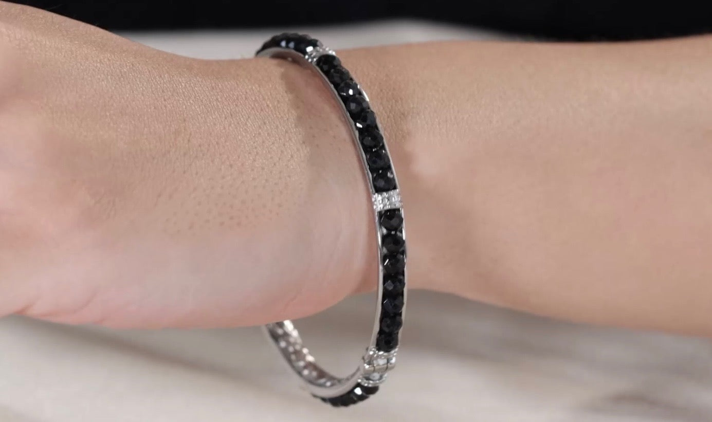 Australian Black Tourmaline Bangle Bracelet