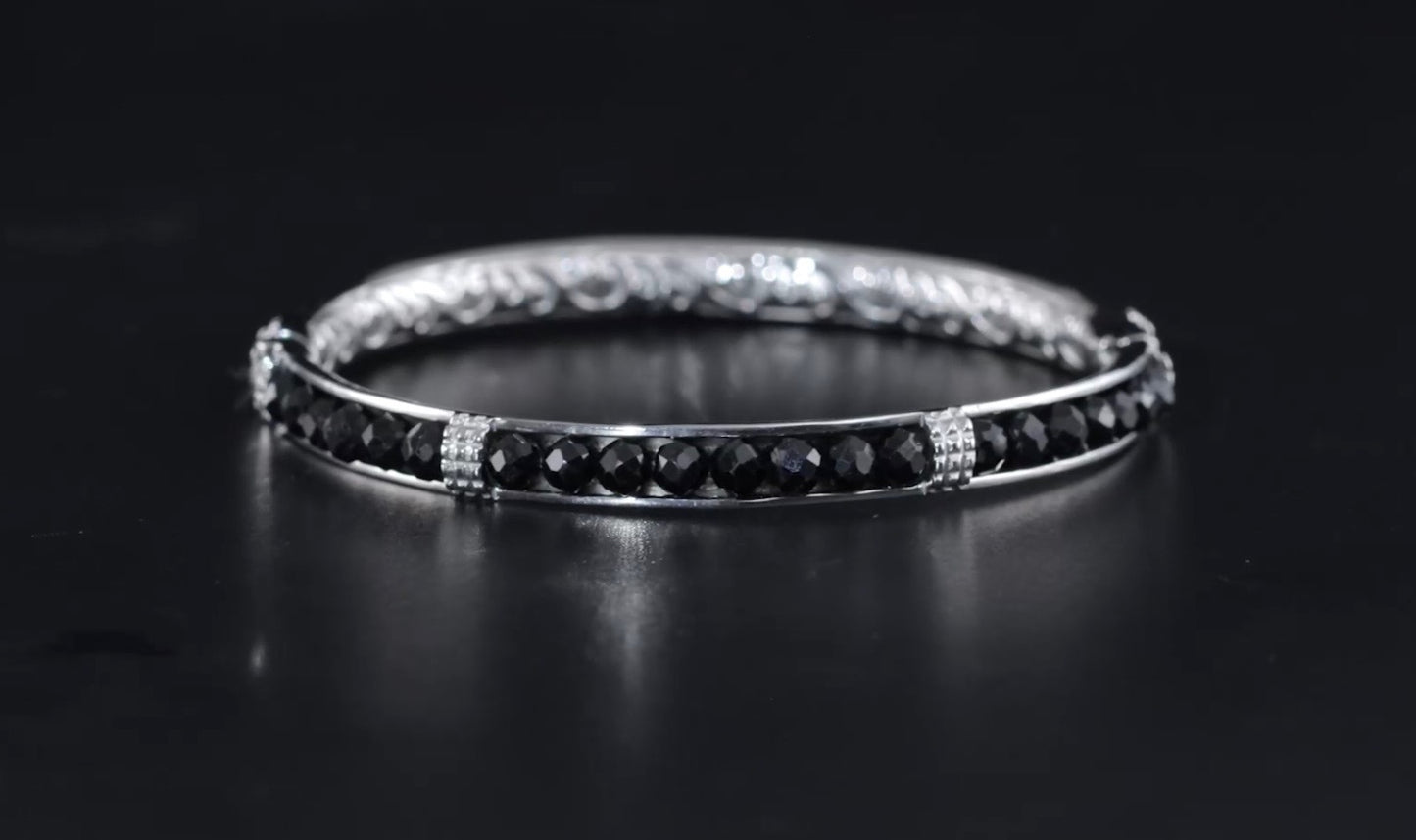 Australian Black Tourmaline Bangle Bracelet