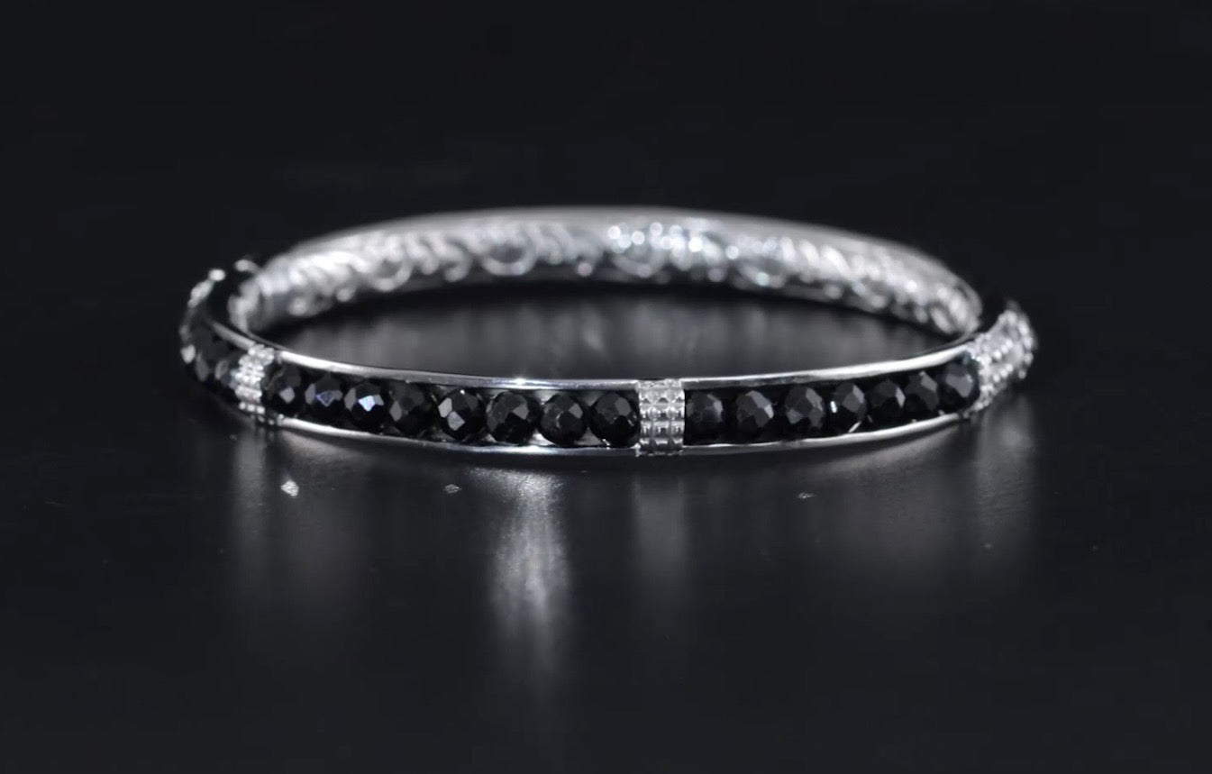 Australian Black Tourmaline Bangle Bracelet