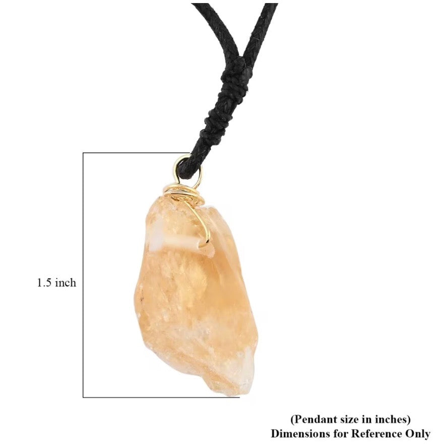 Rough Brazilian Citrine Pendant
