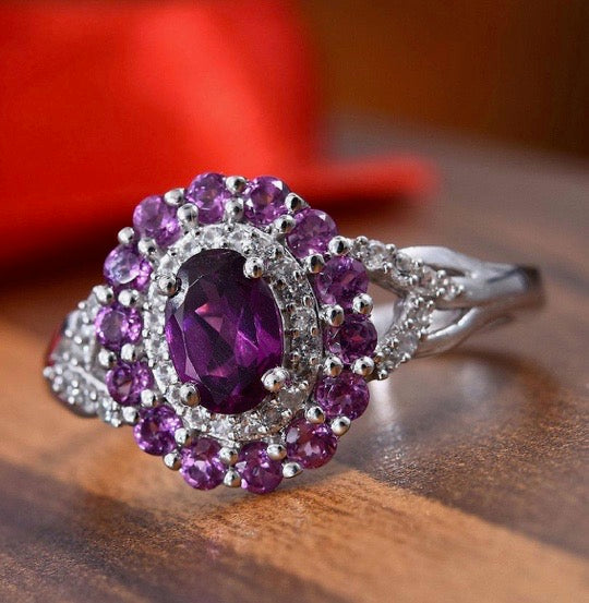Purple Garnet Ring