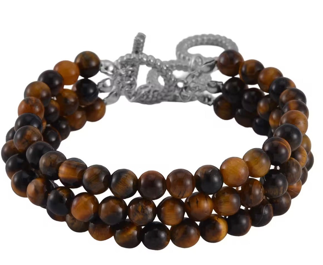Yellow Tiger's Eye Beaded Bracelet