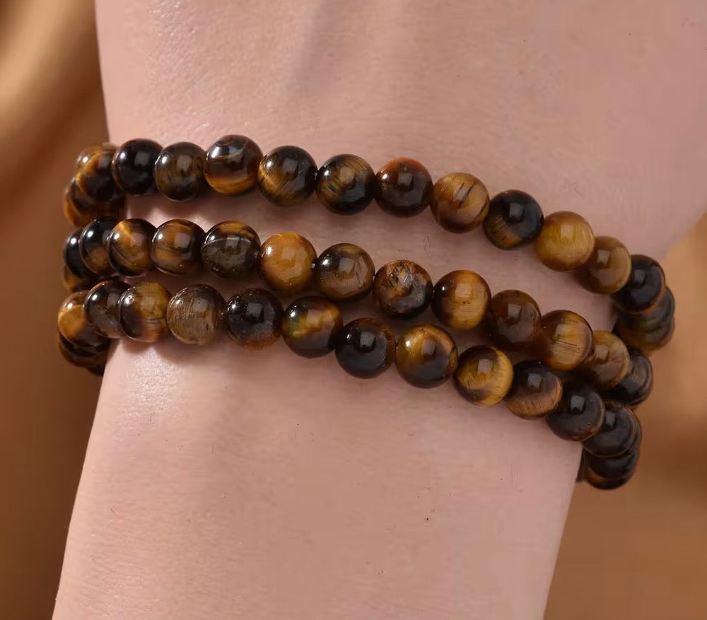 Yellow Tiger's Eye Beaded Bracelet