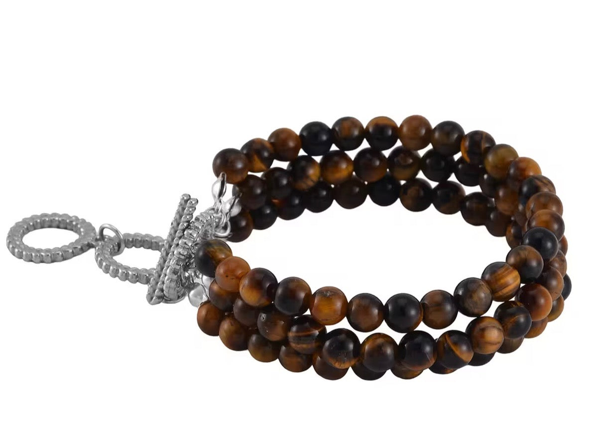 Yellow Tiger's Eye Beaded Bracelet