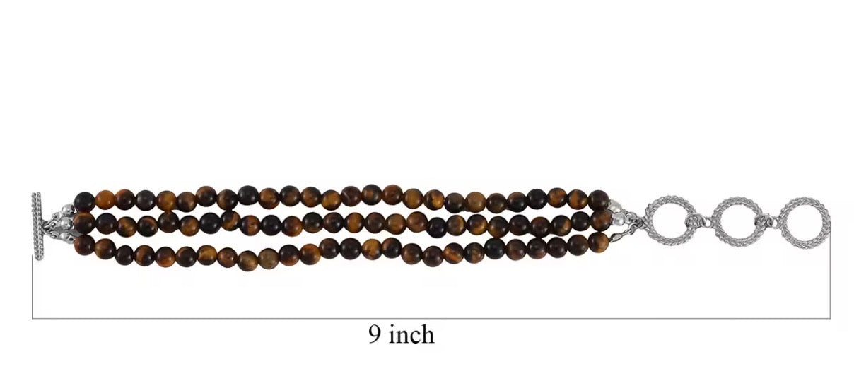 Yellow Tiger's Eye Beaded Bracelet