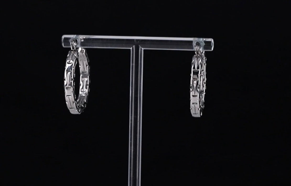 Byzantine Hoop Stainless Steel Earrings