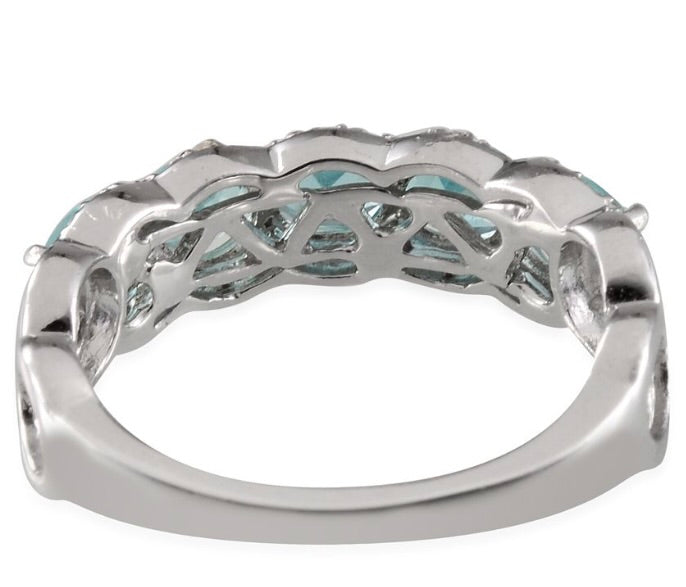 Paraiba Blue Apatite 5 Stone Ring