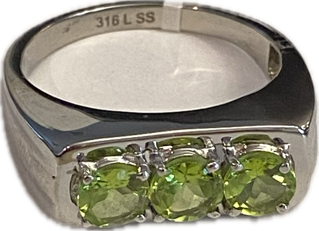 Hebei Peridot Stainless Steel Mens / Unisex Ring