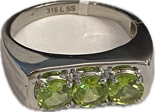 Hebei Peridot Stainless Steel Mens / Unisex Ring