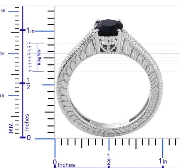 Kanchanaburi Midnight Blue Sapphire Solitaire Ring