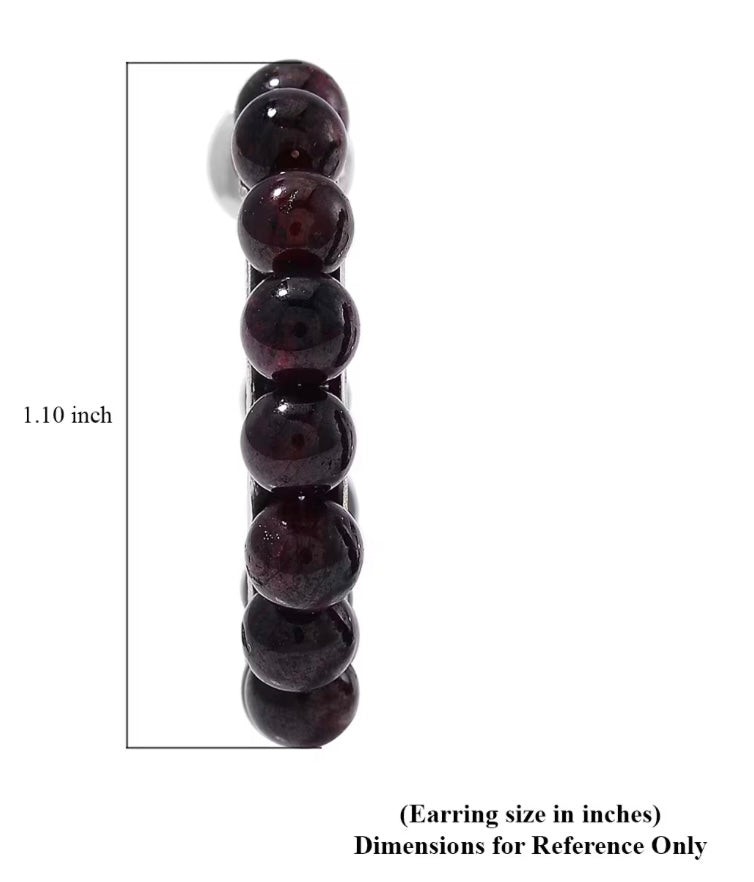 Mozambique Garnet Hoop Earrings Hypoallergenic Stainless Steel