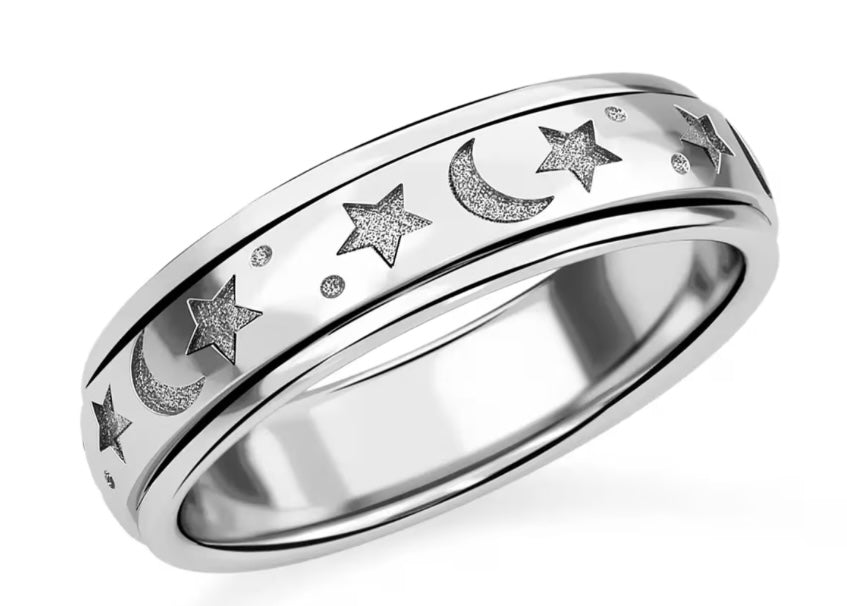 Spinner Fidget Ring 925 Sterling Silver