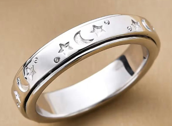 Spinner Fidget Ring 925 Sterling Silver