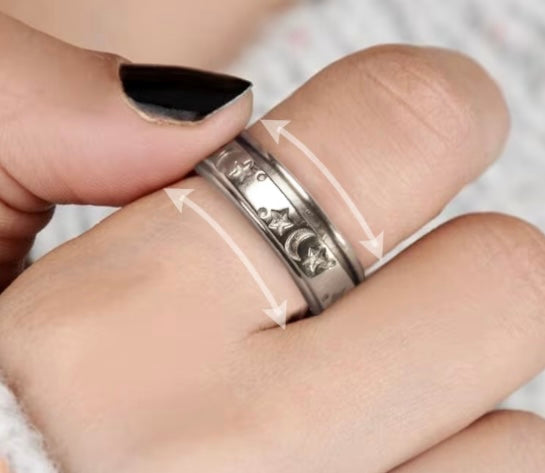 Spinner Fidget Ring 925 Sterling Silver