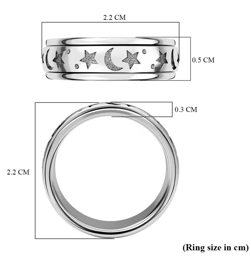 Spinner Fidget Ring 925 Sterling Silver
