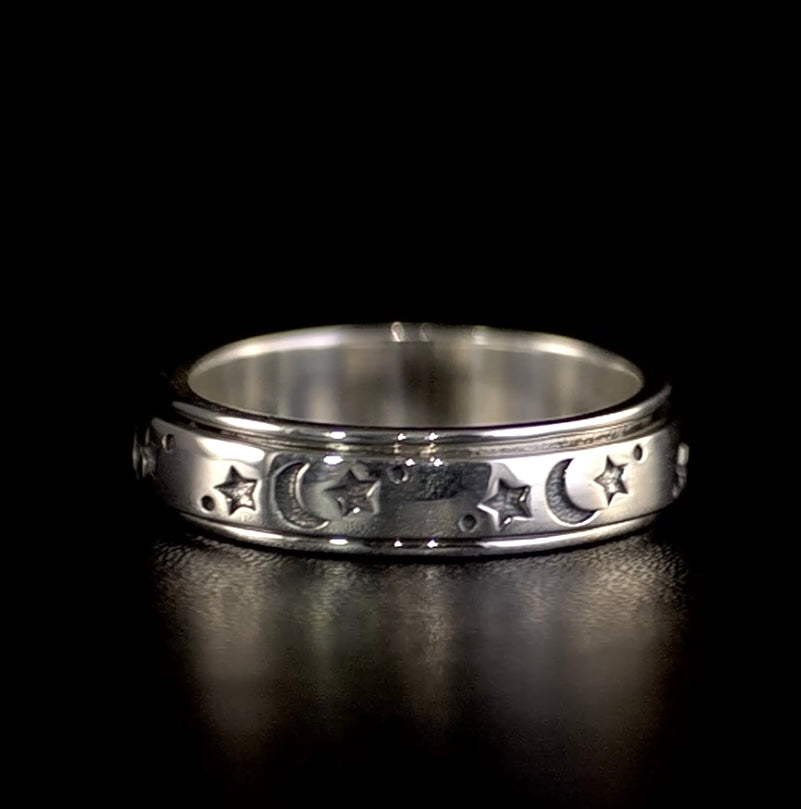 Spinner Fidget Ring 925 Sterling Silver