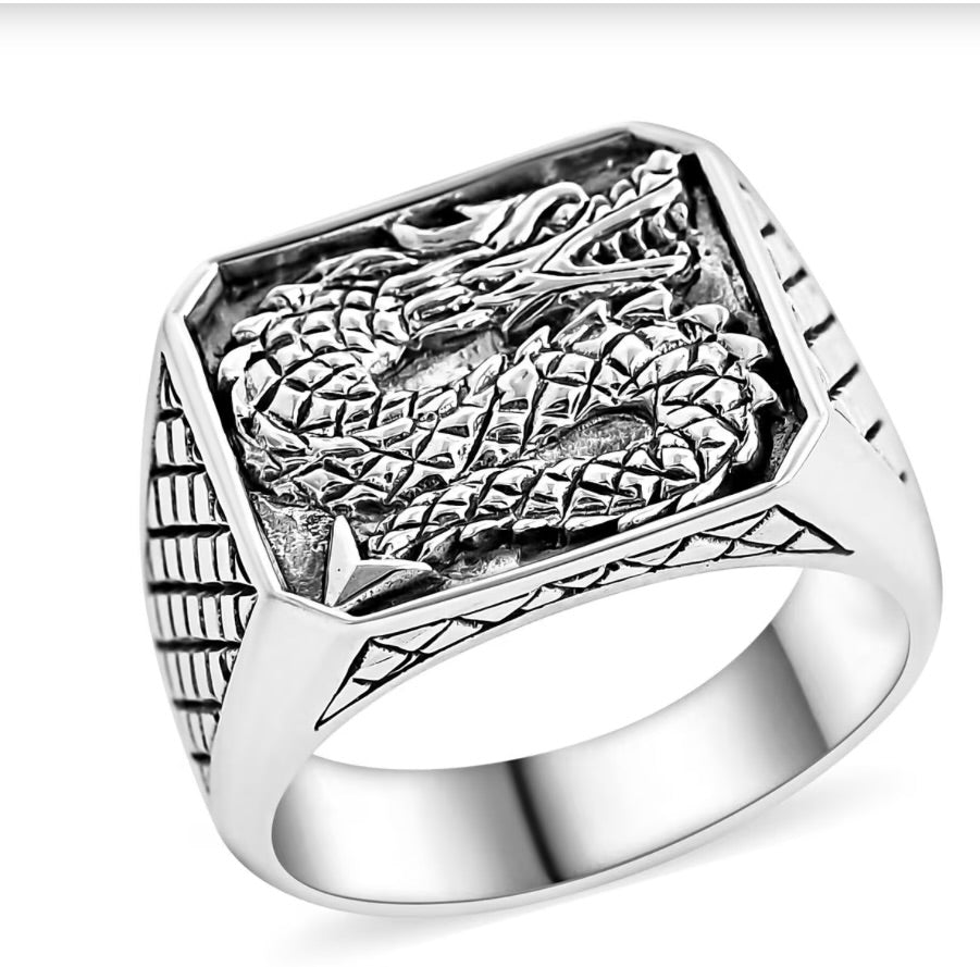 Artisan Crafted Dragon Signet Ring