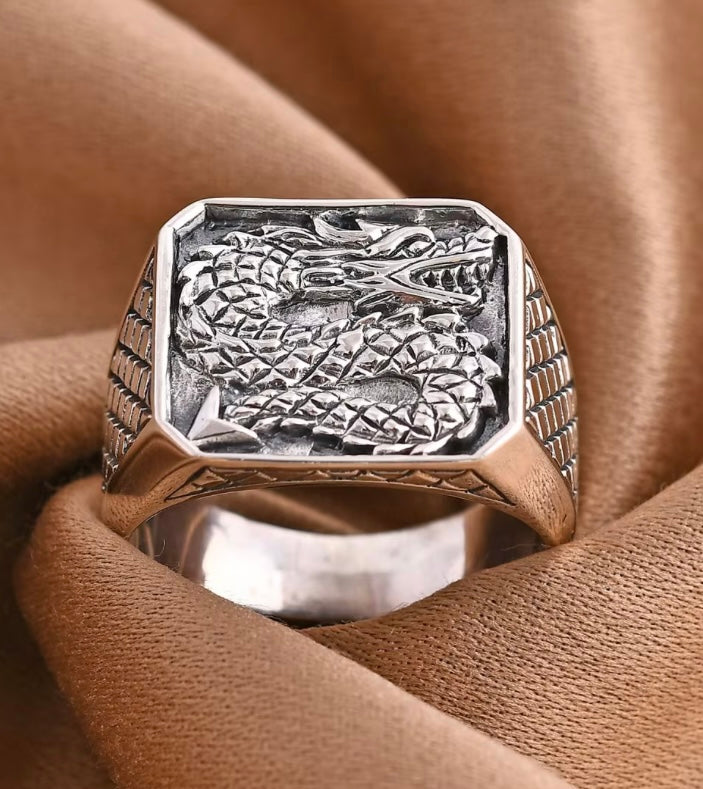 Artisan Crafted Dragon Signet Ring